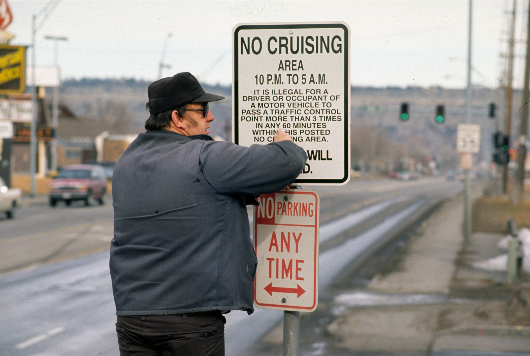 "No Cruising" sign, 1994
